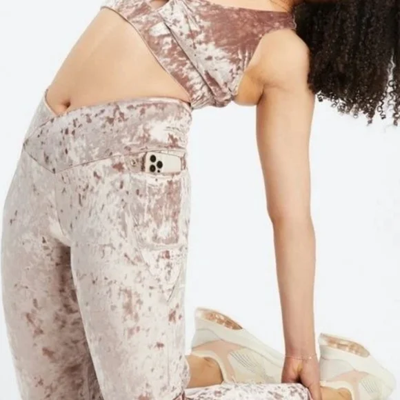 Fabletics Crushed Velour Crossover Leggings - Picture 3 of 9